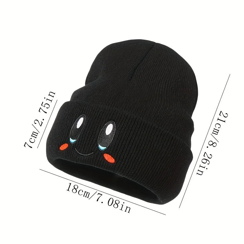 Big Eye Embroidered Beanie – Warm & Cute