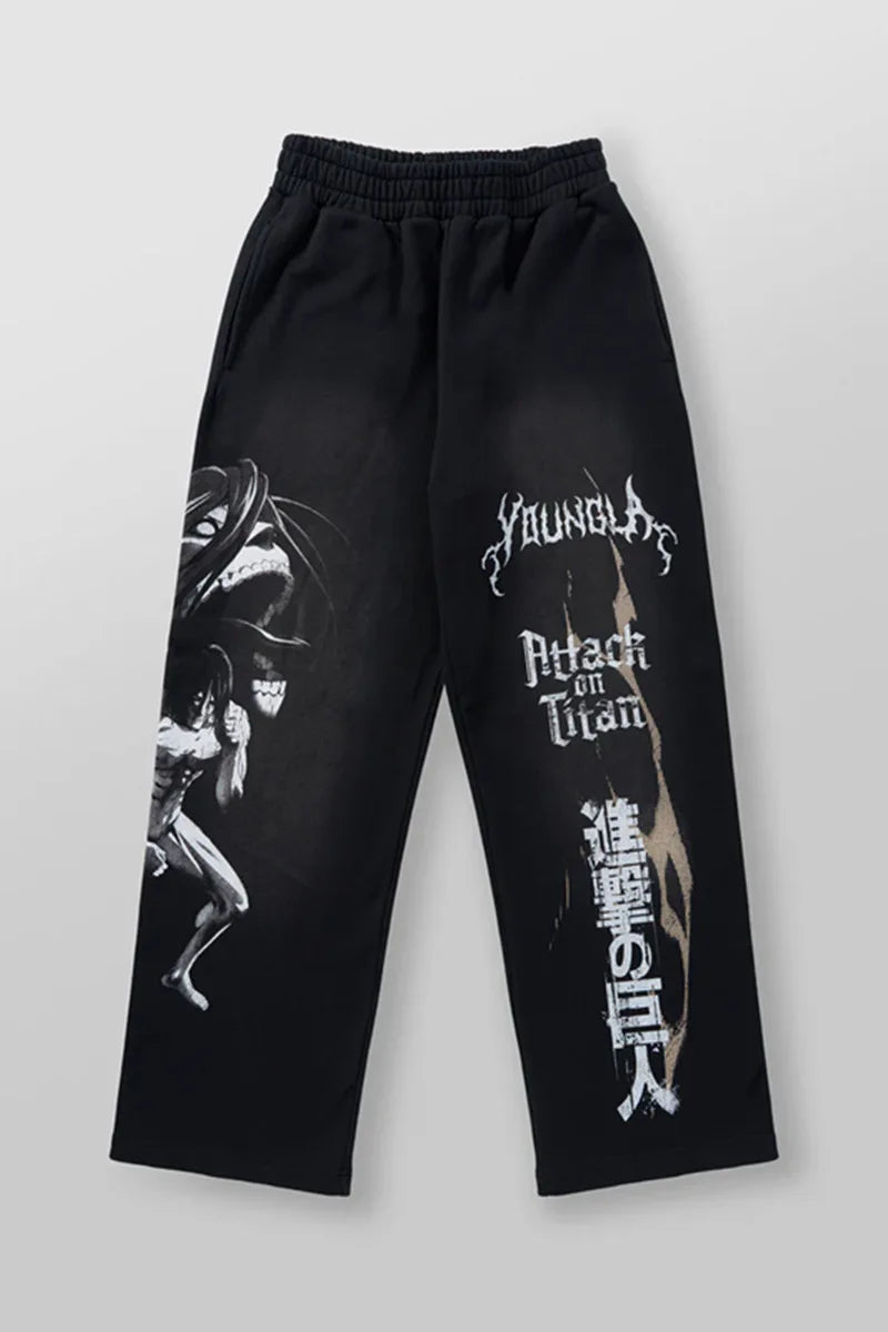 Pantalones anchos con estampado de anime de YLA