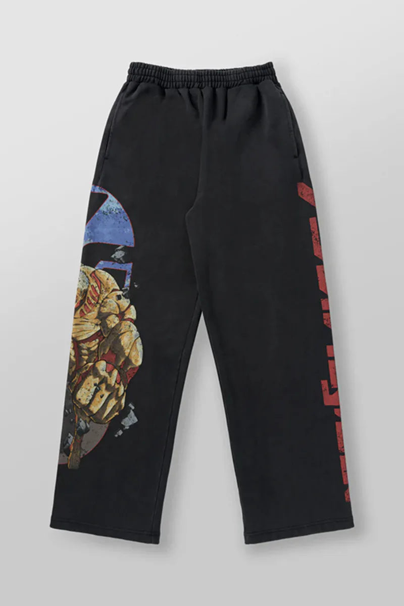 Pantalones anchos con estampado de anime de YLA