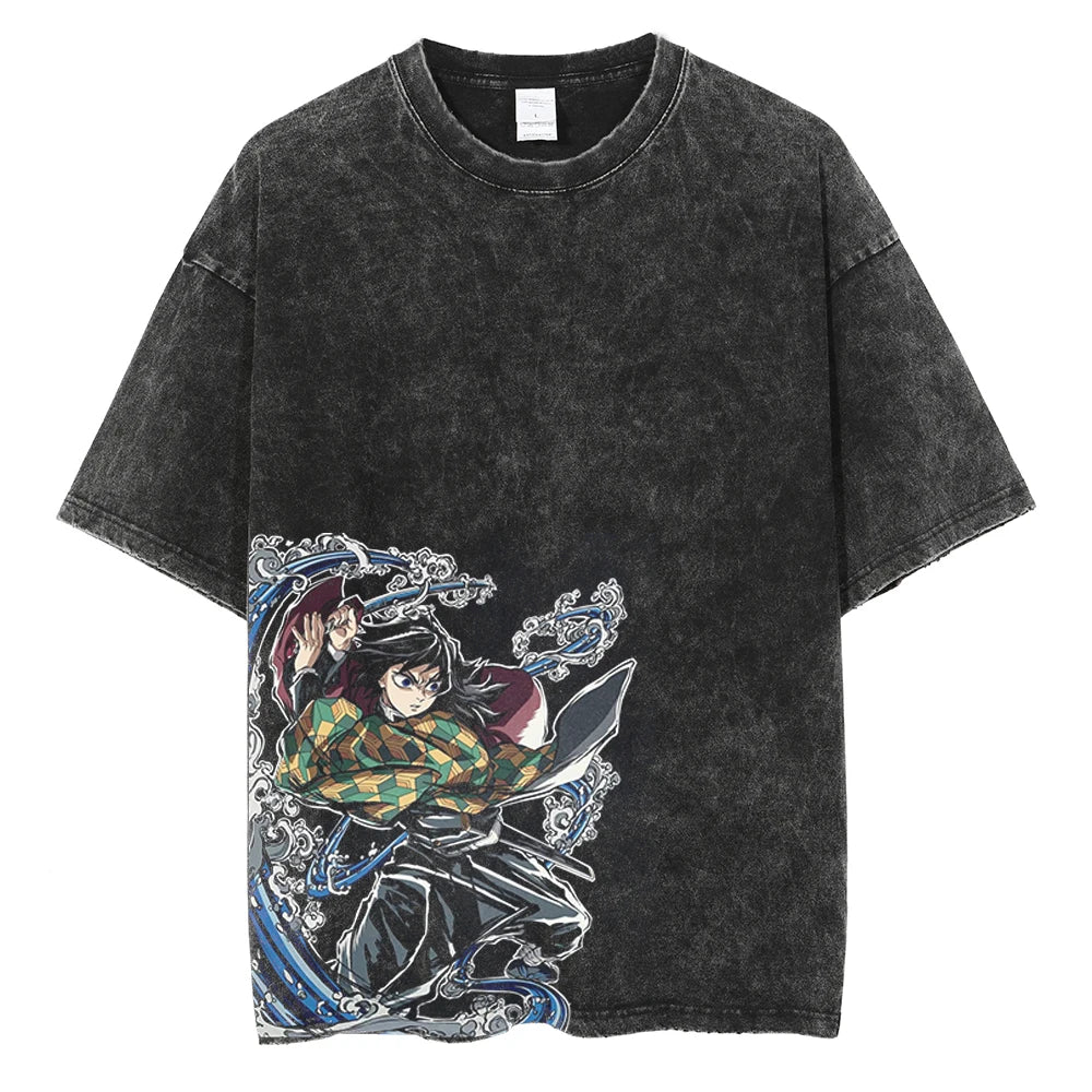 Demon Slayer Kamado Tanjirou Graphic Tee – Vintage Cotton T-Shirt