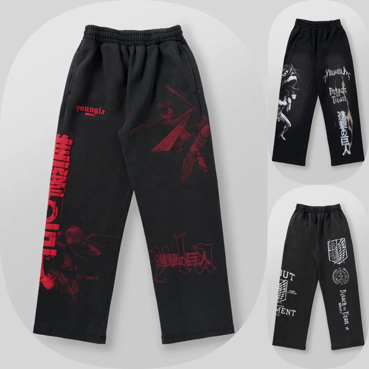 Pantalones anchos con estampado de anime de YLA