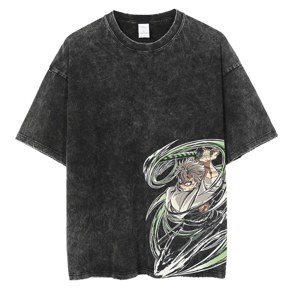 Demon Slayer Kamado Tanjirou Graphic Tee – Vintage Cotton T-Shirt