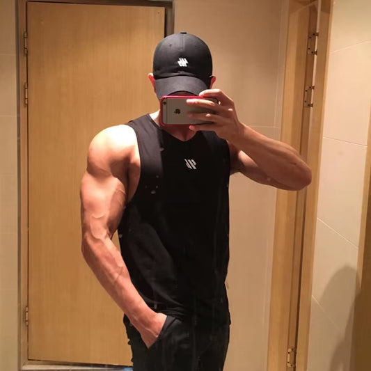 Mannen Bodybuilding Tank Tops Gym Workout Fitness Mouwloos Shirt Running Kleding Stringer Singlet Zomer Toevallige Vest