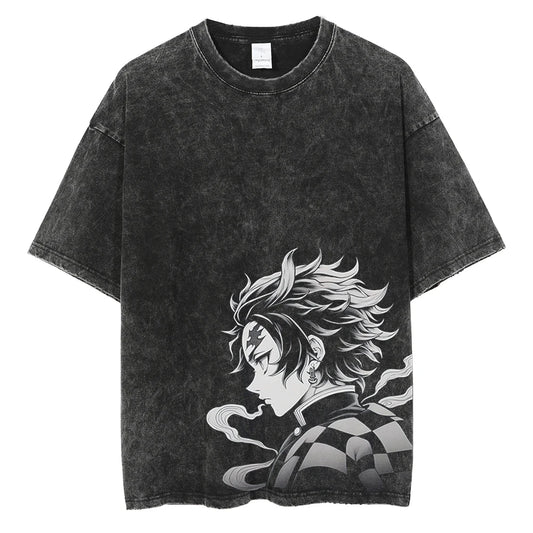 Demon Slayer Kamado Tanjirou Graphic Tee – Vintage Cotton T-Shirt