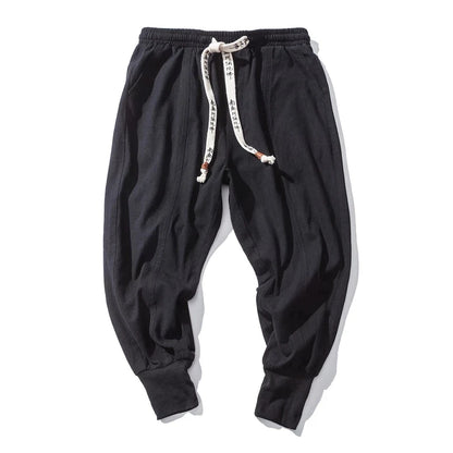 Plain elastic waistband, jogger style, loose fit, low crotch