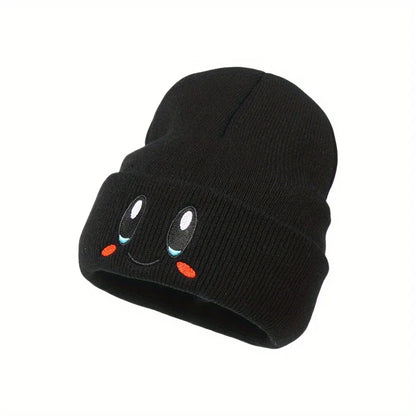 Big Eye Embroidered Beanie – Warm & Cute