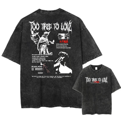 Vintage cotton t-shirt, gothic urban clothing