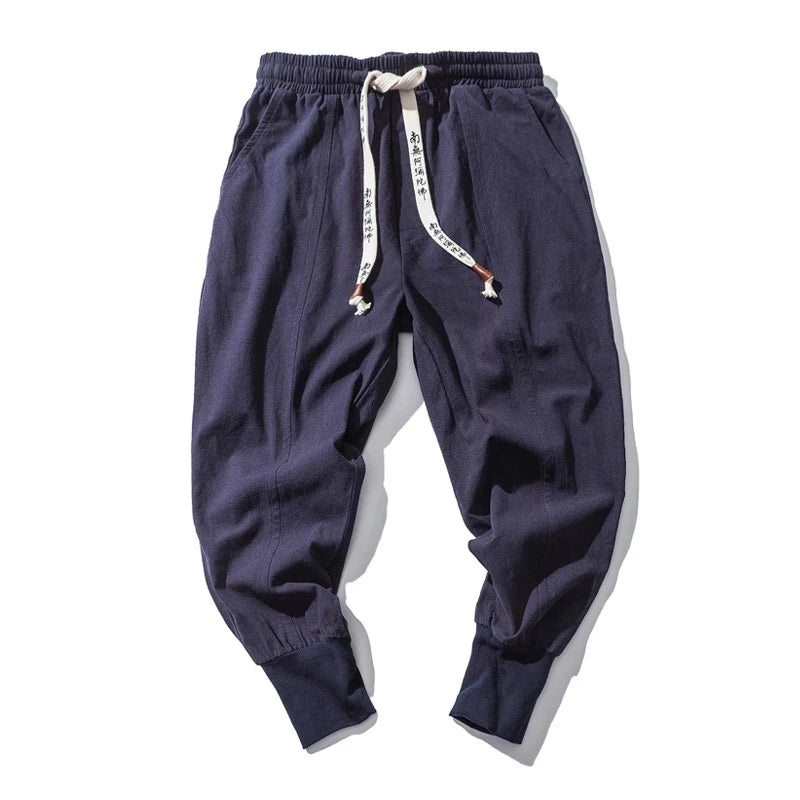 Plain elastic waistband, jogger style, loose fit, low crotch