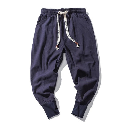 Plain elastic waistband, jogger style, loose fit, low crotch