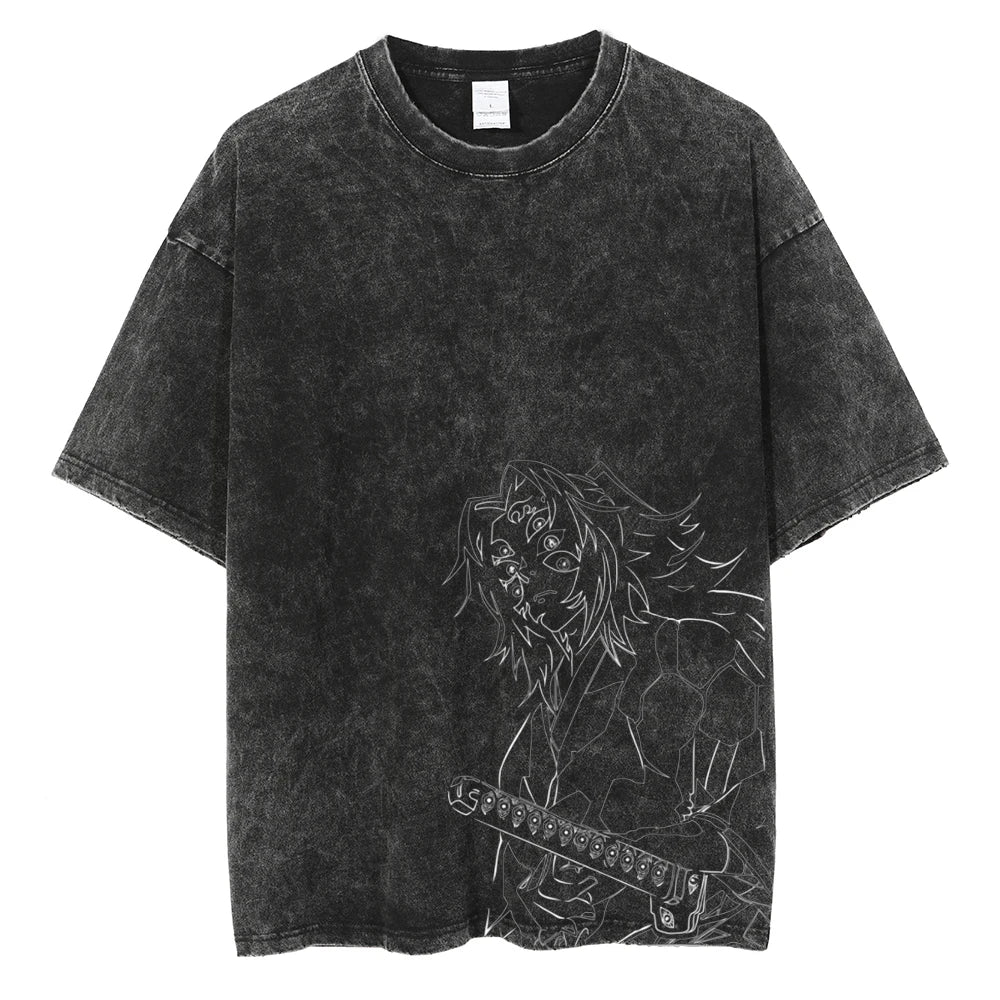 Demon Slayer Kamado Tanjirou Graphic Tee – Vintage Cotton T-Shirt