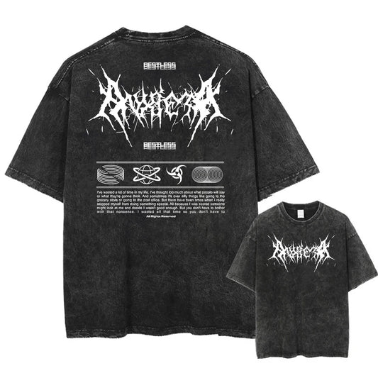 Vintage cotton t-shirt, gothic urban clothing